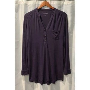 Soft Surroundings Women's Size M Long Sleeve Lightweight Purple Shirt Top